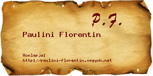 Paulini Florentin névjegykártya
